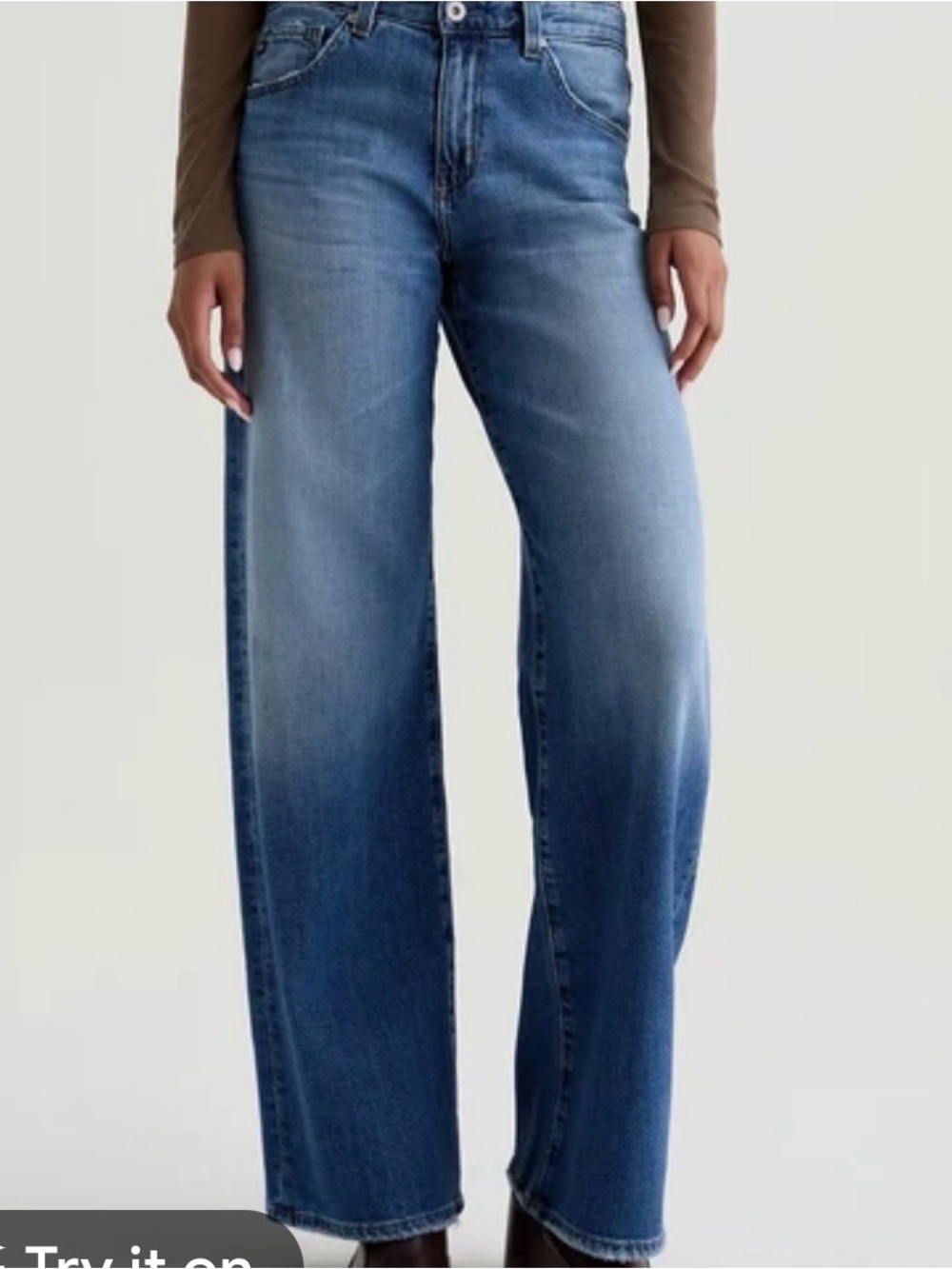 Ag Adriano Goldschmied Wide-Leg Jeans in Blue Fade